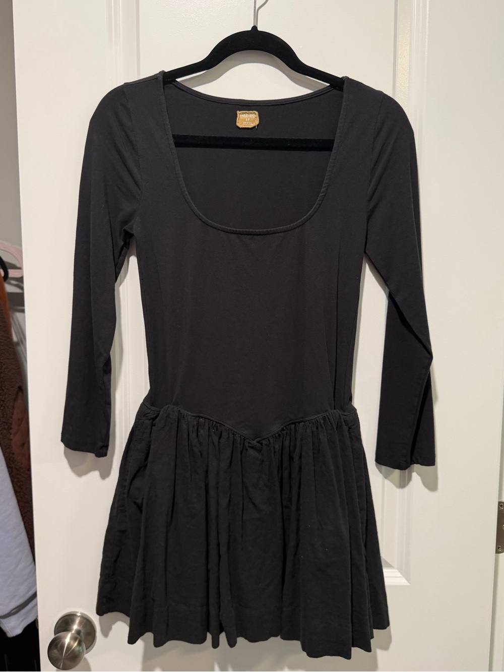 Free People Onda Drop Waist Long Sleeve Mini Dress